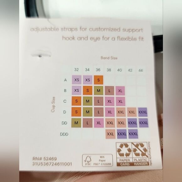 NWT 2-pk Womens Sz S Joyspun Cooling Mesh Wirefree Bra Lightly Padded Pink Black - Picture 8 of 8